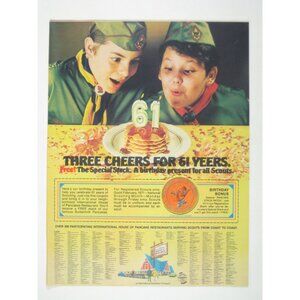 Three Cheers For 61 Years IHOP Print Advertisement Scouting Promo February 1971